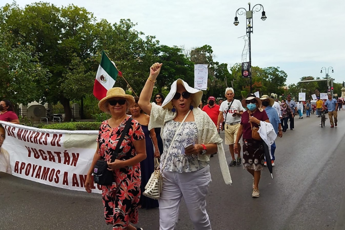 Pobre respuesta de los yucatecos a la marcha para apoyar a AMLO