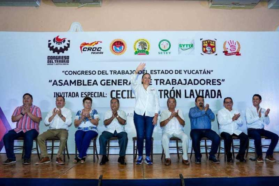 Total respaldo del Congreso Yucateco del Trabajo a Cecilia Patrón Laviada.