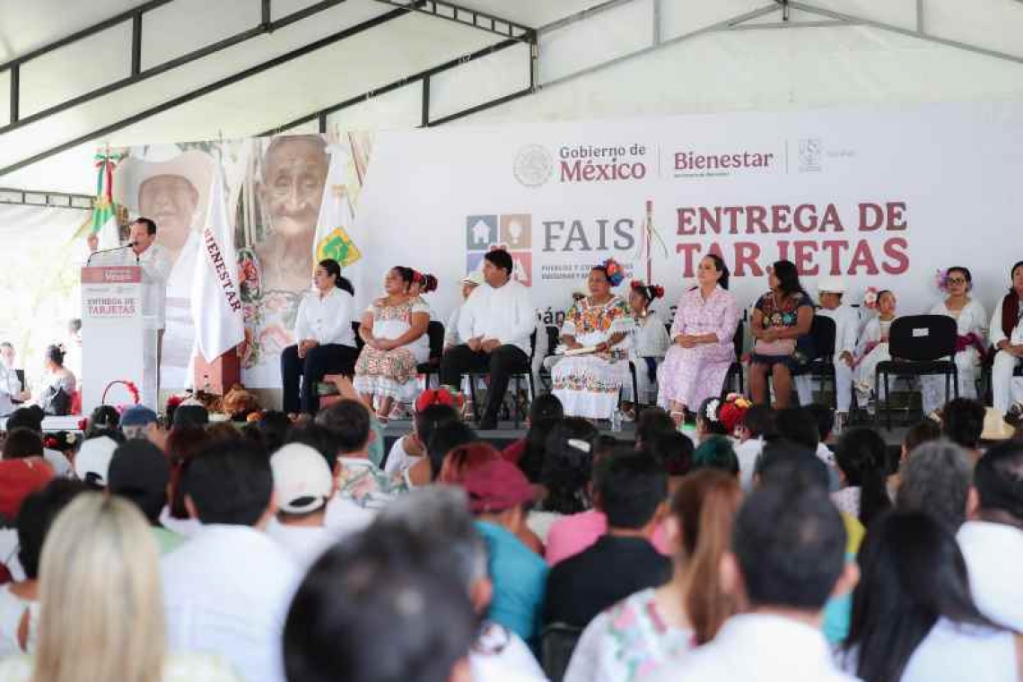 Comienza en Yucatán entrega de tarjetas FAISPIAM para combatir rezago social