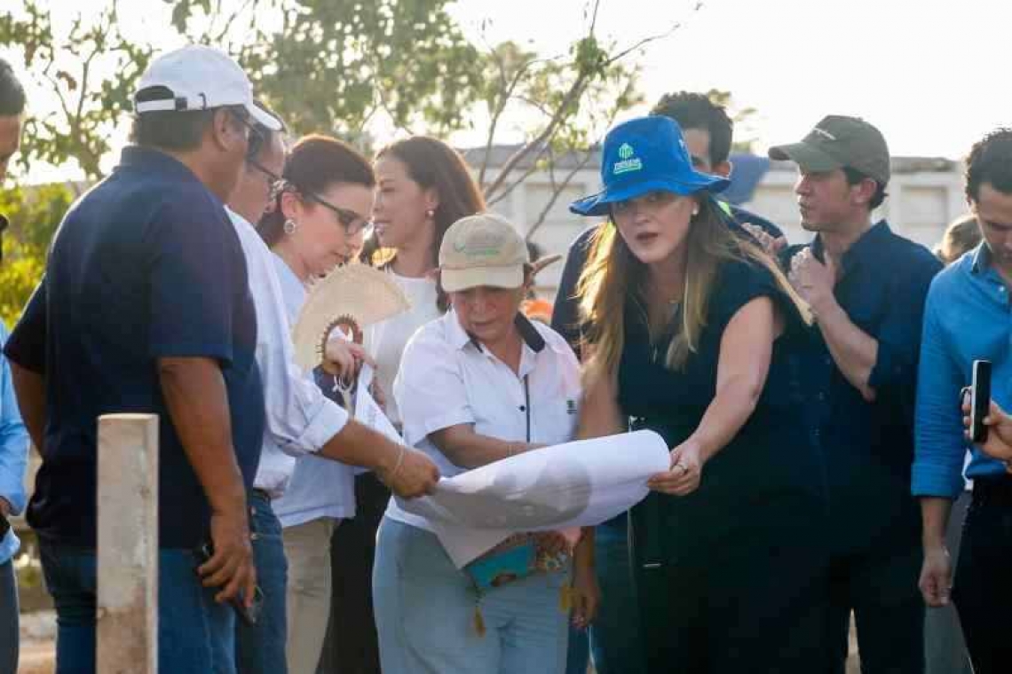 Cecilia Patrón supervisa avance del nuevo corredor verde de Mérida en Ciudad Caucel