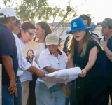 Cecilia Patrón supervisa avance del nuevo corredor verde de Mérida en Ciudad Caucel