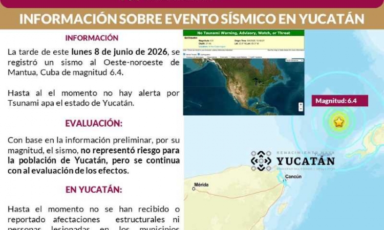#AVISO SISMO EN  YUCATAN.