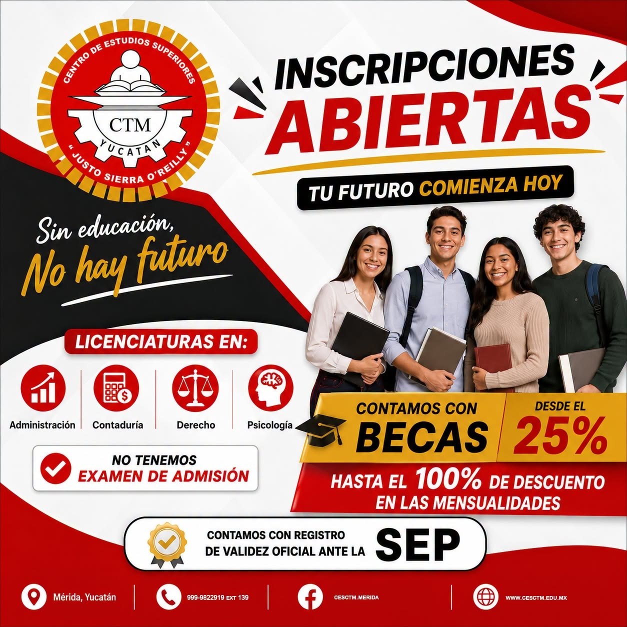 CES CTM Yucatán: inscripciones abiertas para licenciaturas, con becas y descuentos