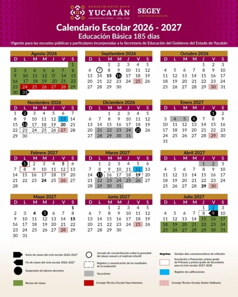 Clases en Yucatán iniciarán el 31 de agosto