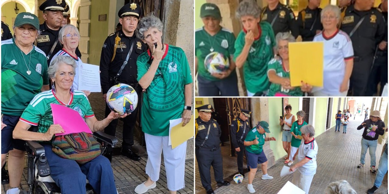 Con tarjetas rojas y amarillas, activistas regañan al Gobierno por la violencia de género en Yucatán