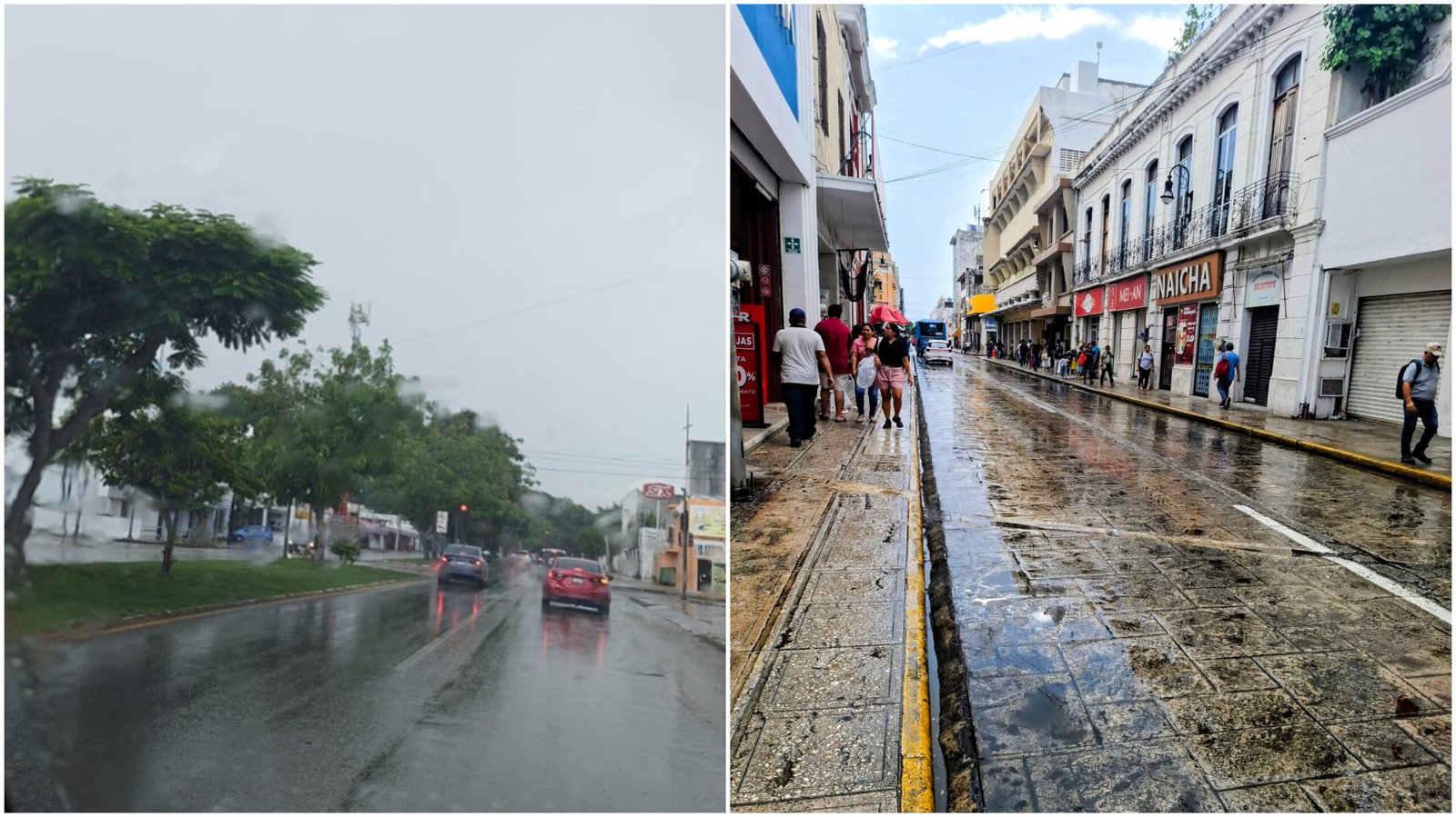 Lluvia récord de 134 mm castiga el centro de Mérida