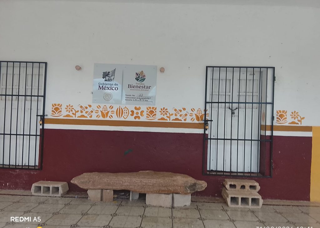 Tienda del Bienestar sin horario en la comisaría de Xcalakdzonot, Chankom